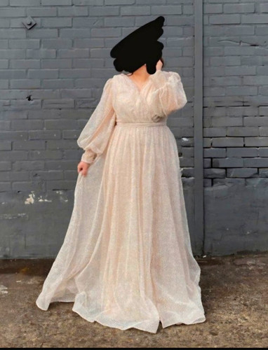 Beiges tüll ballkleid linie - tüll-ballkleid, a-linie